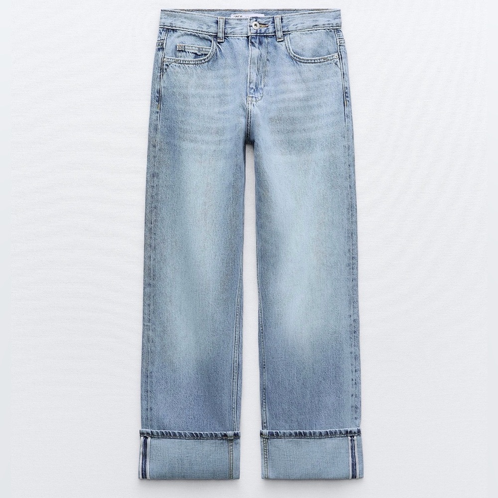 Zara Straight Leg High Rise Jeans Z1975 Size 4